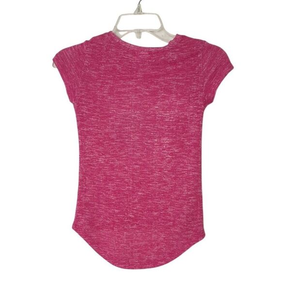 Marvel Girls Captain America T-Shirt S Pink Hi Low Super Hero Stretchy Top - Picture 2 of 4